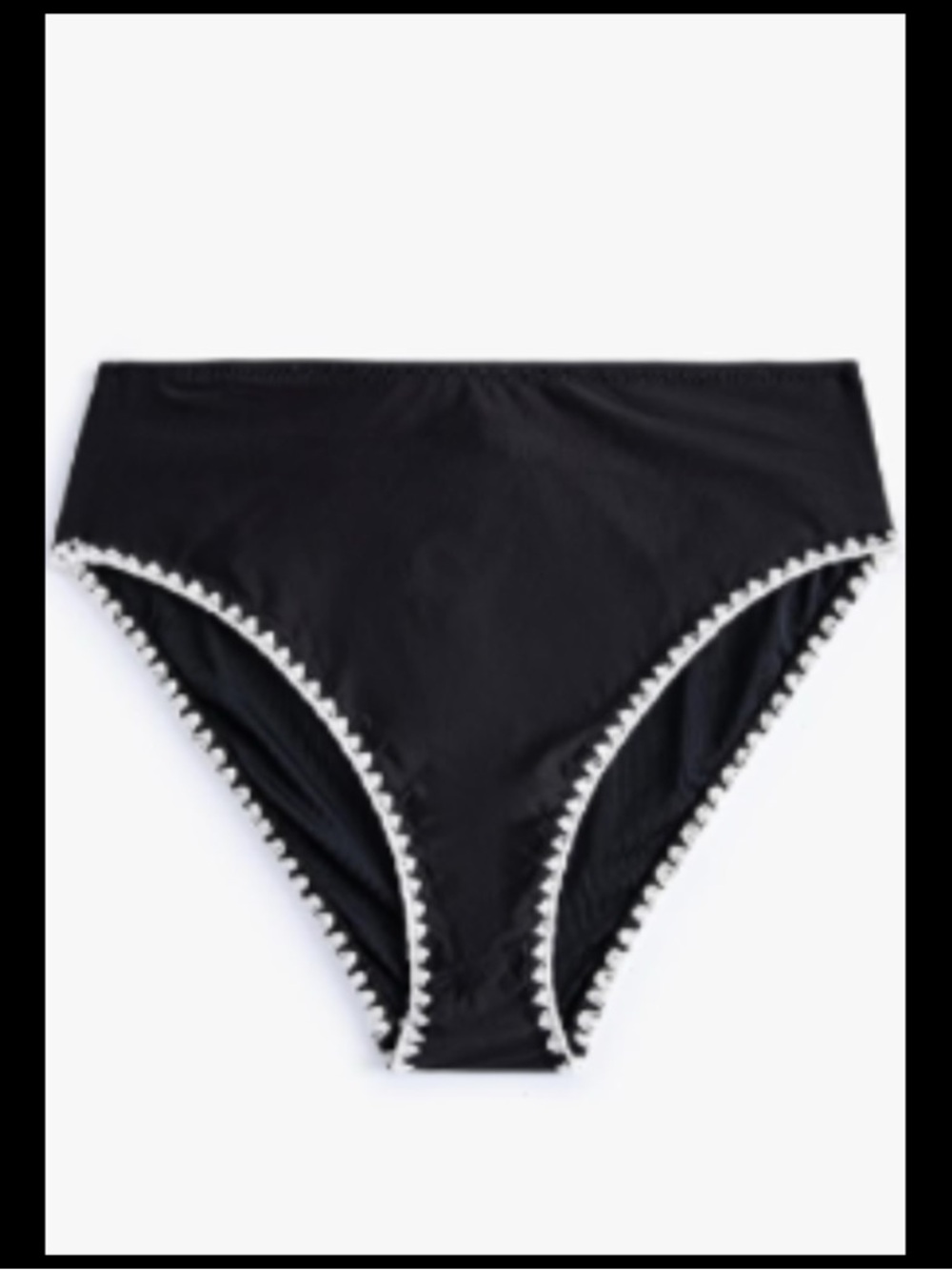 Black Ribbed One-Piece swimsuit with Scalloped Trim 51 - Picture 6 of 6